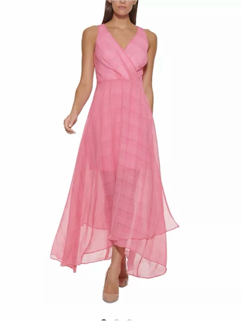 Pink Tommy Hilfiger Sleeveless V-Neck Maxi Dress
